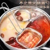 Stainless steel scooping spoon for household kitchen, used for scooping noodles, frying, draining oil, thickened filter screen, folding handle, square strainer spoon Application Scenario